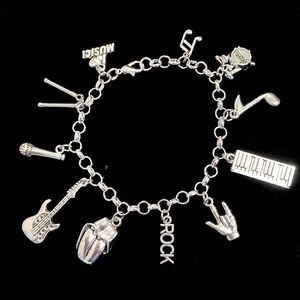 Rock N Roll Music Charm Bracelet